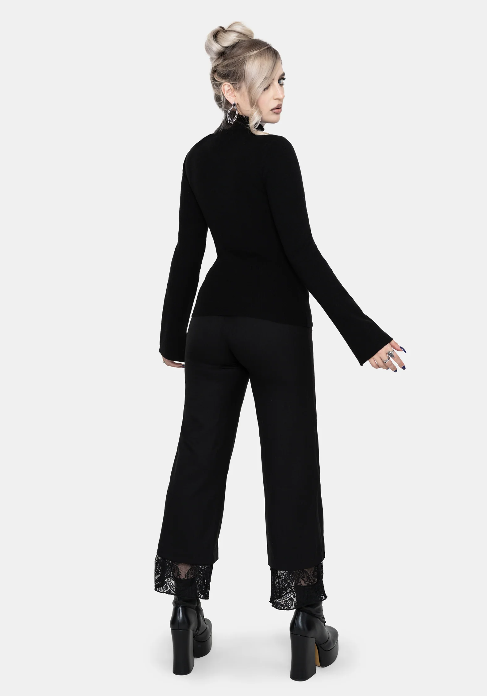 Torquil Bodice Lace Ribbed Knit Sweater - Image 3