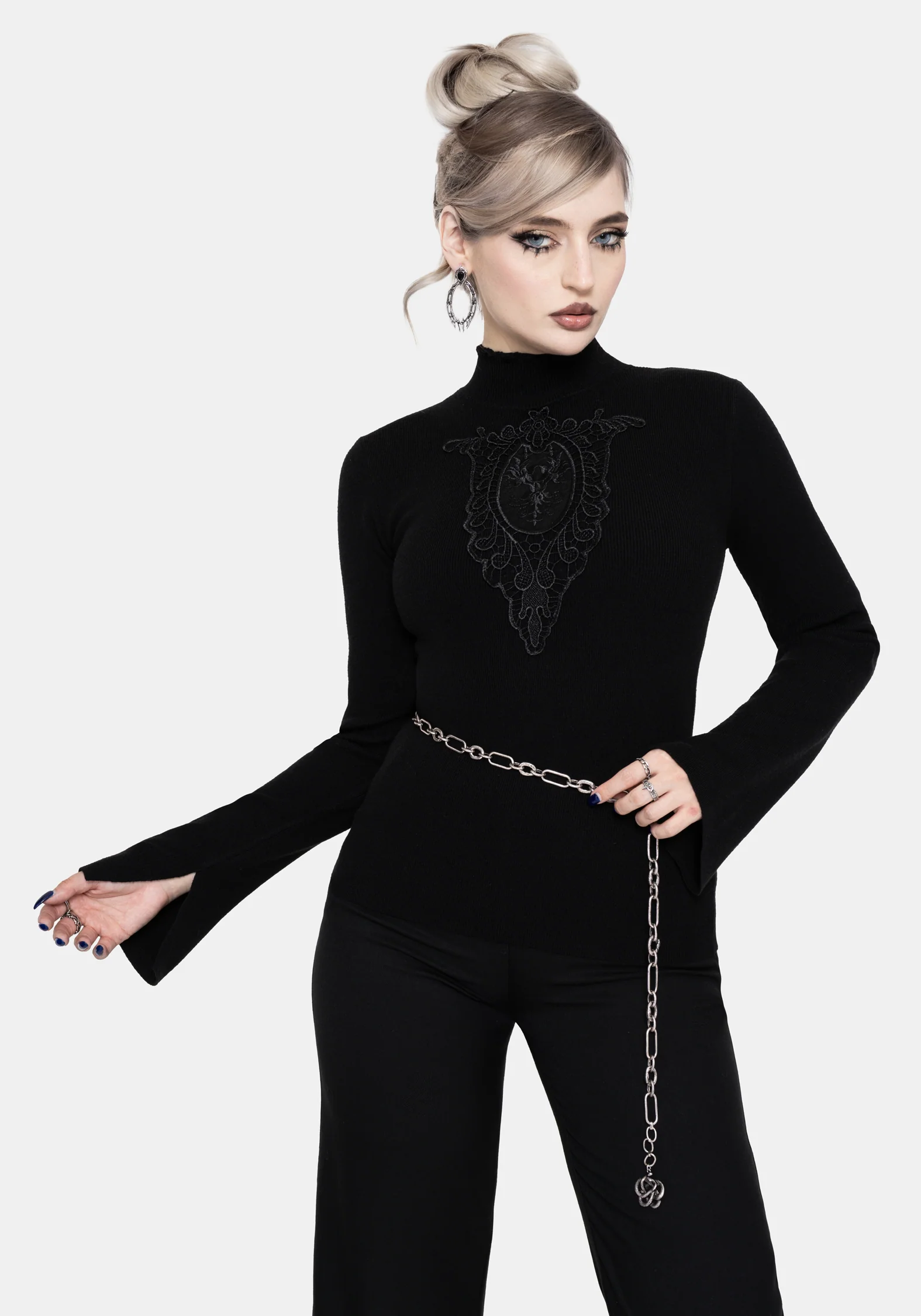 Torquil Bodice Lace Ribbed Knit Sweater - Image 4
