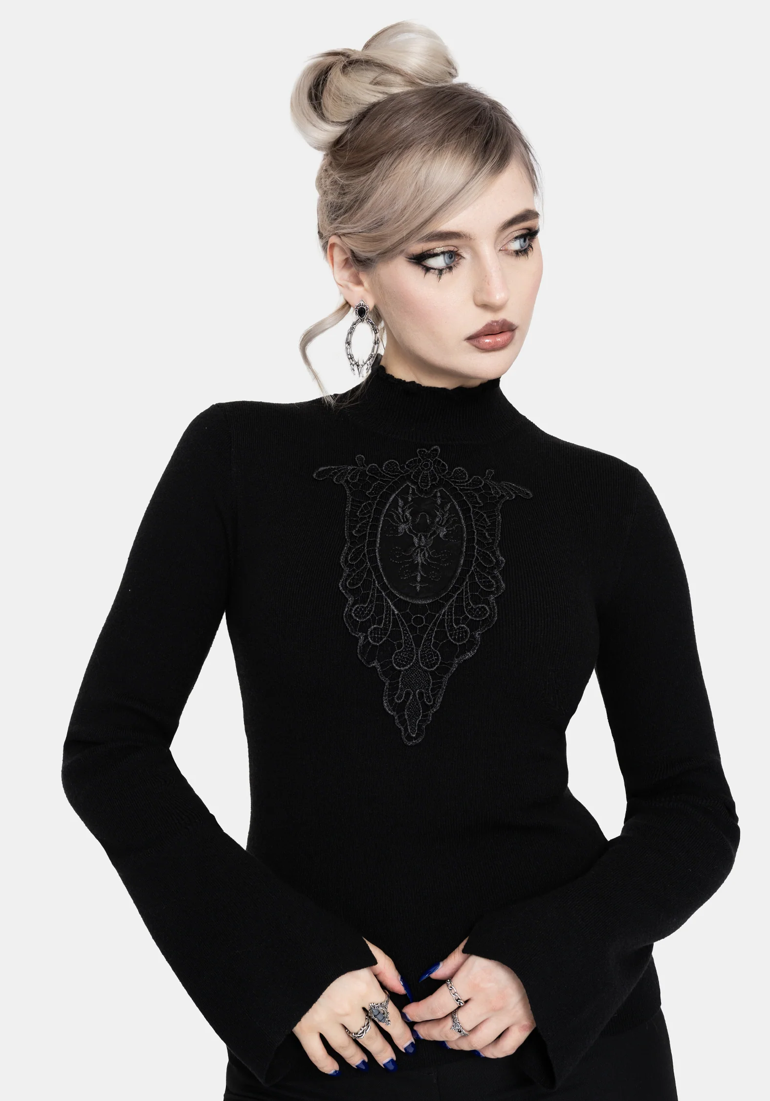 Torquil Bodice Lace Ribbed Knit Sweater - Image 5