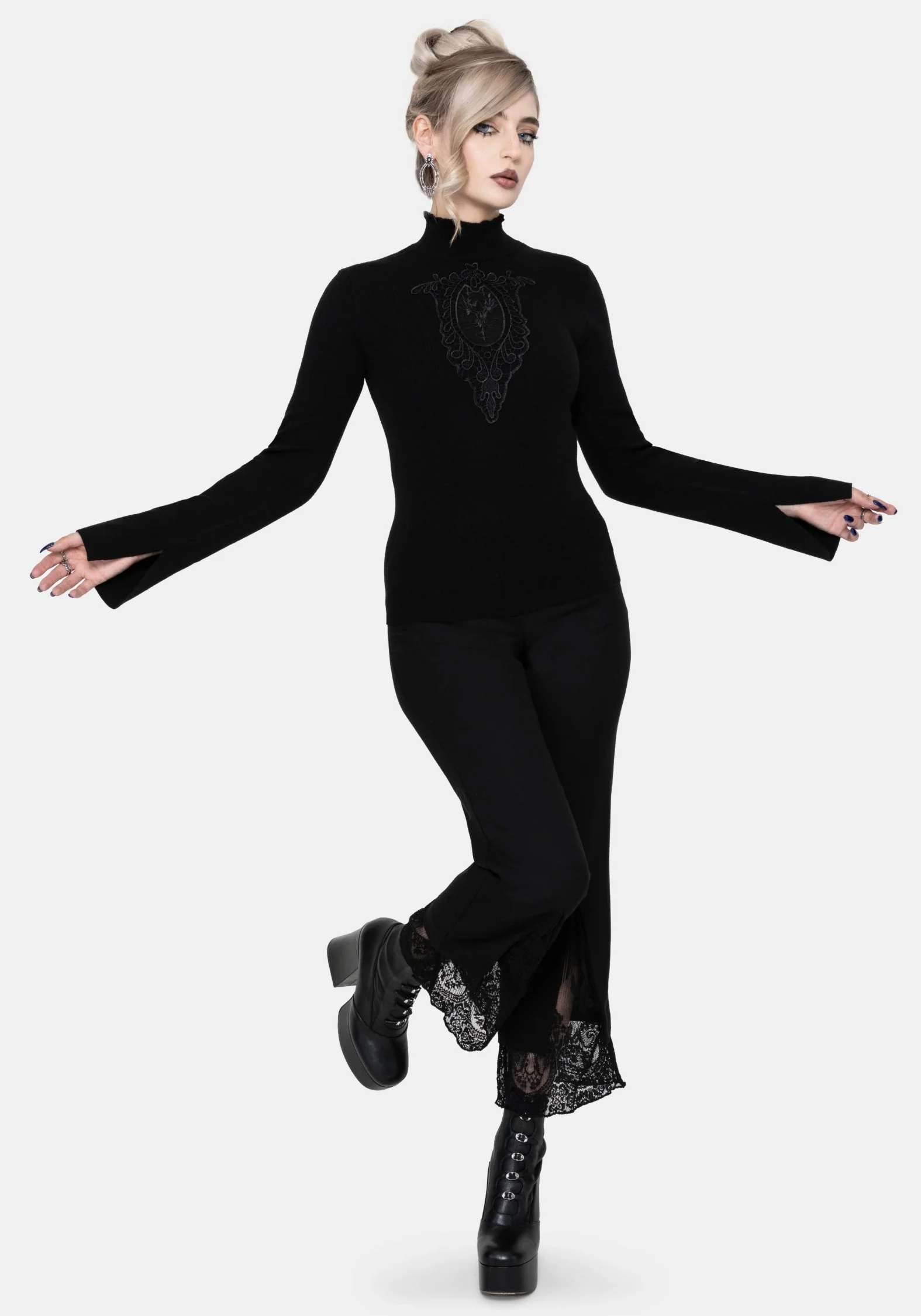 Torquil Bodice Lace Ribbed Knit Sweater - Image 6