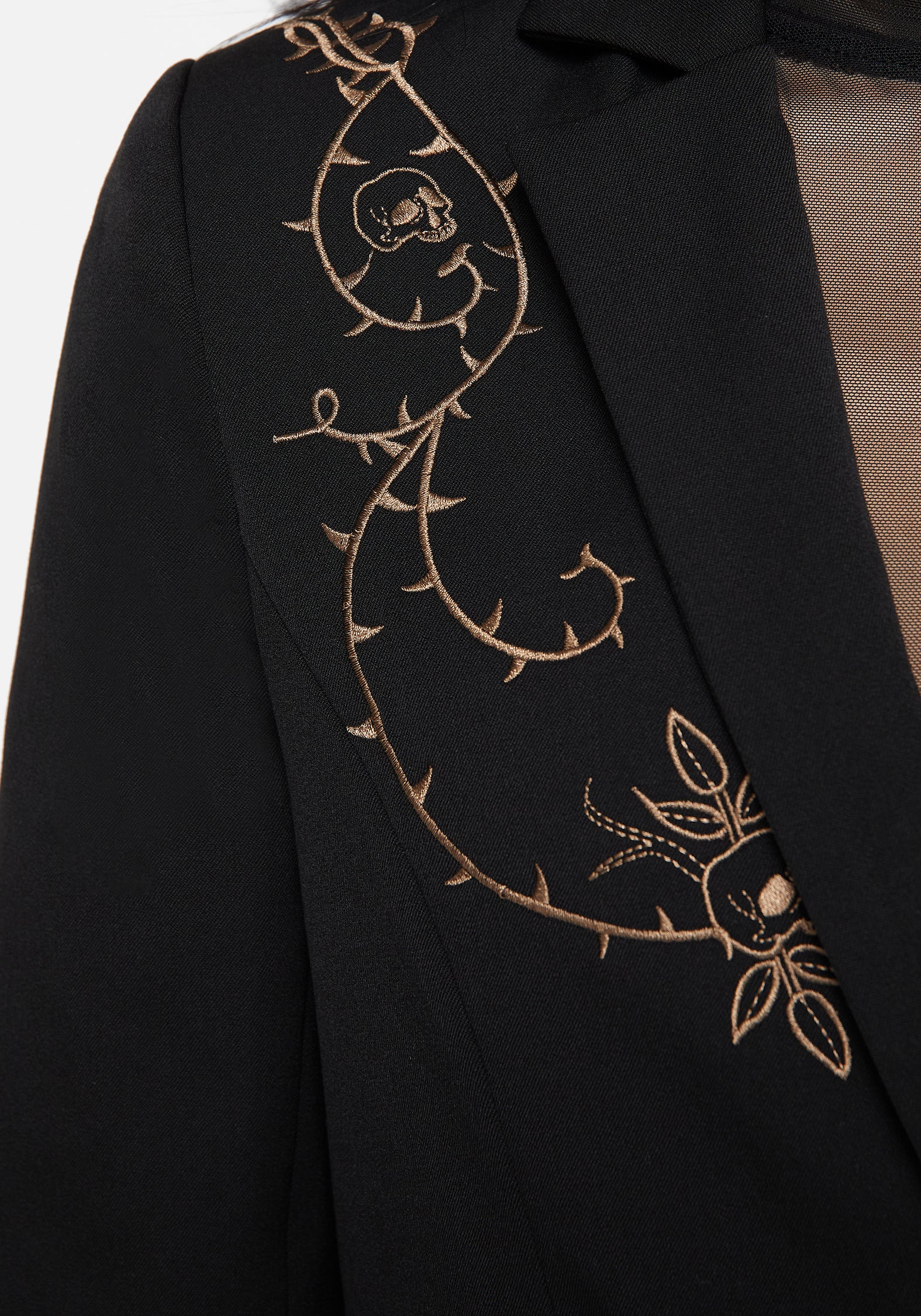 Vanitas Thorn Embroidered Crop Blazer - Image 2