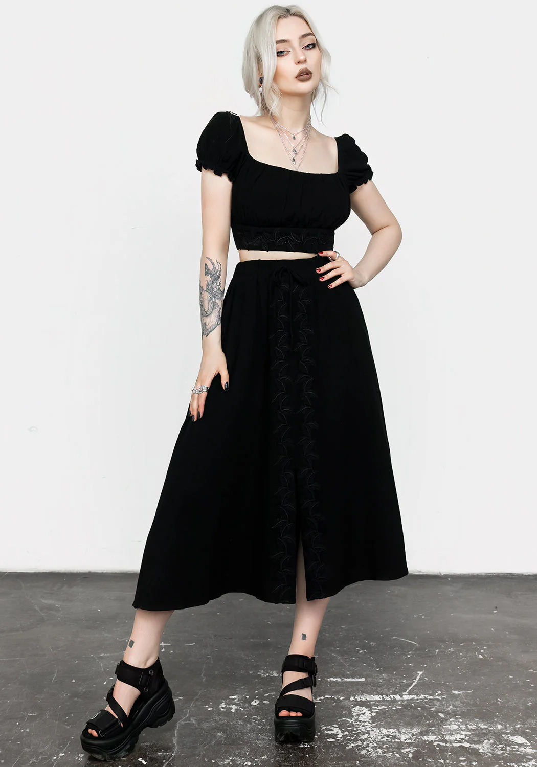 Vine Textured Midi Skirt - Image 6