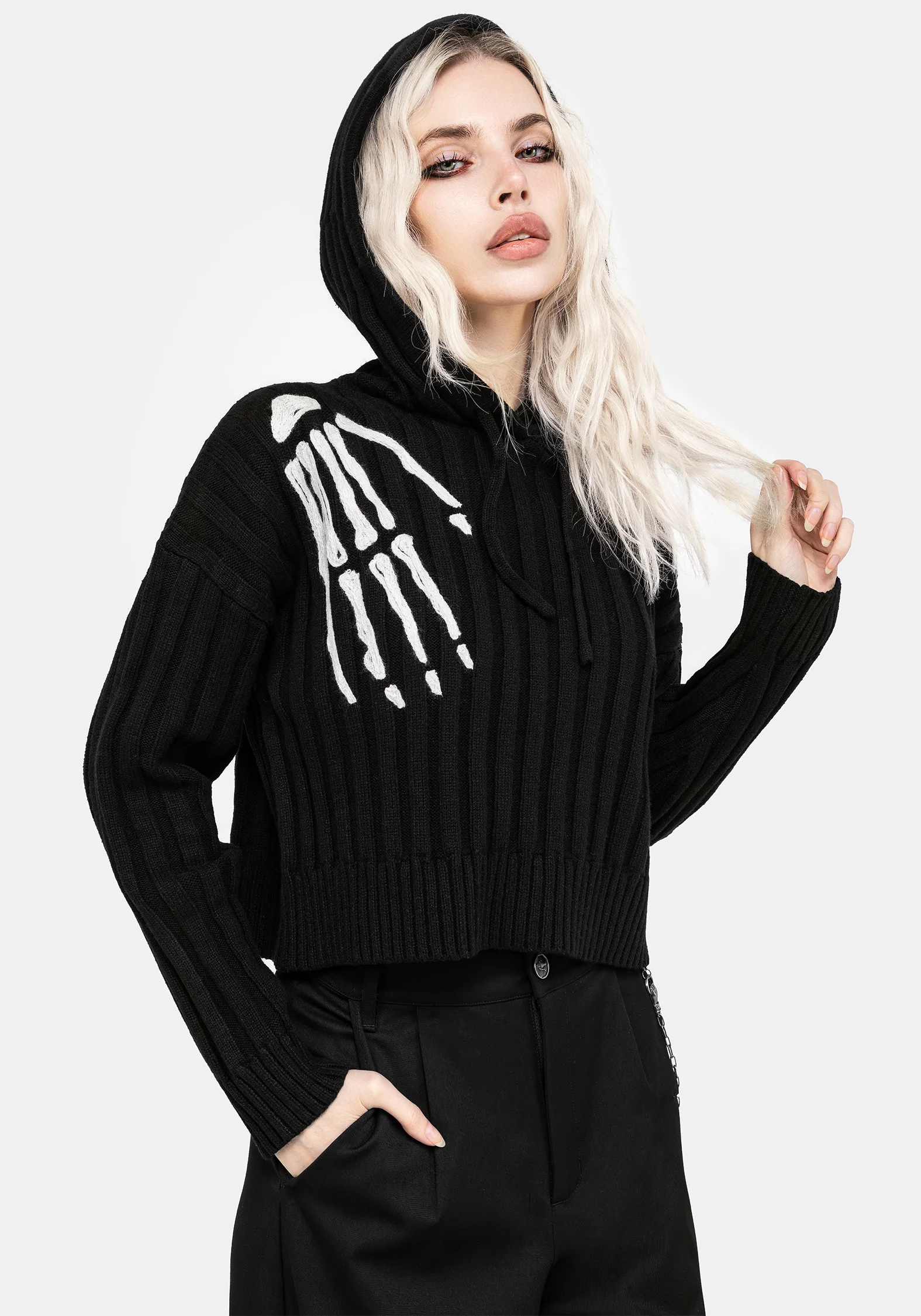 Volar Embroidered Knit Hoody - Image 7