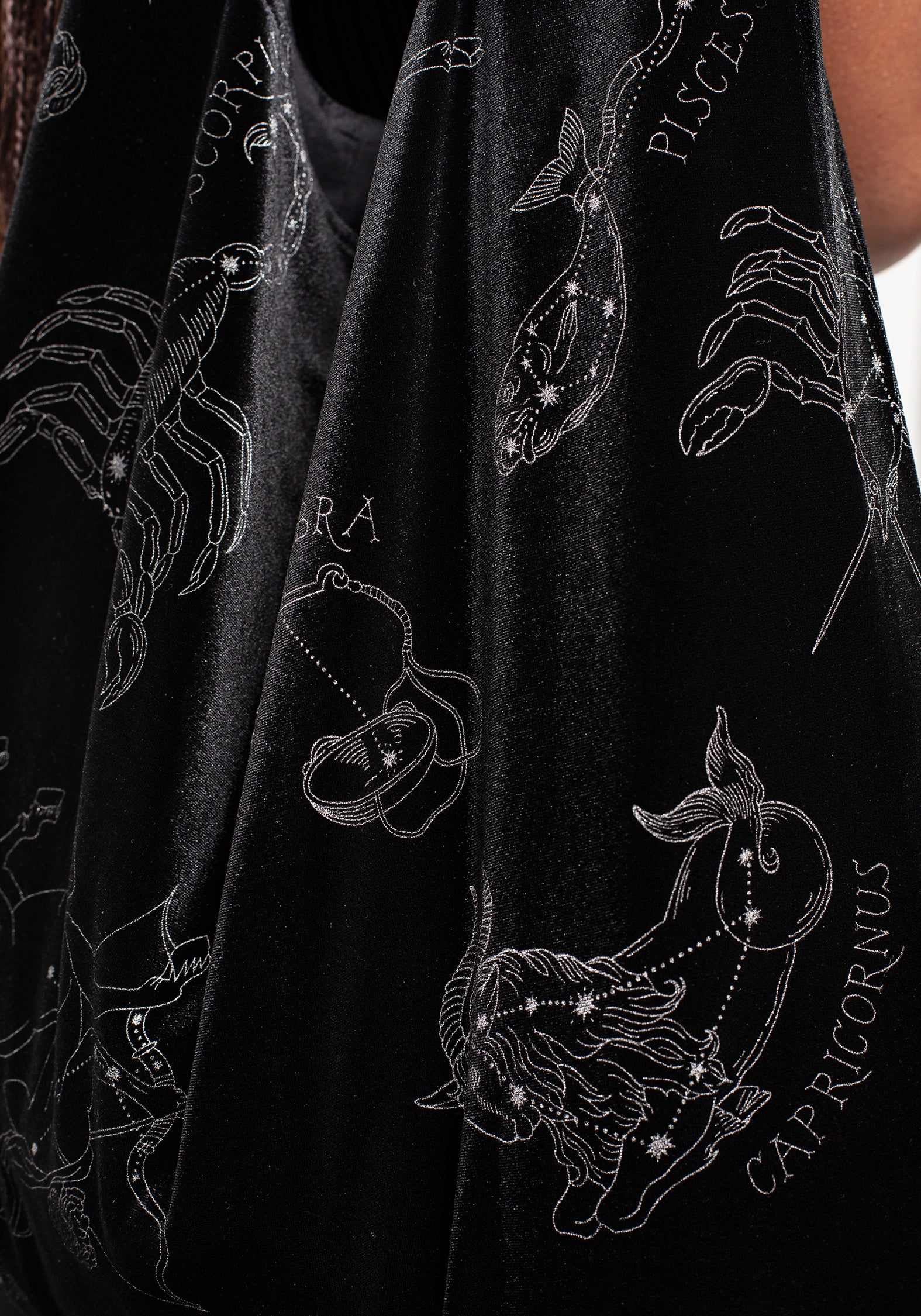 Zodiac Foil Print Velour Tote Bag - Image 2