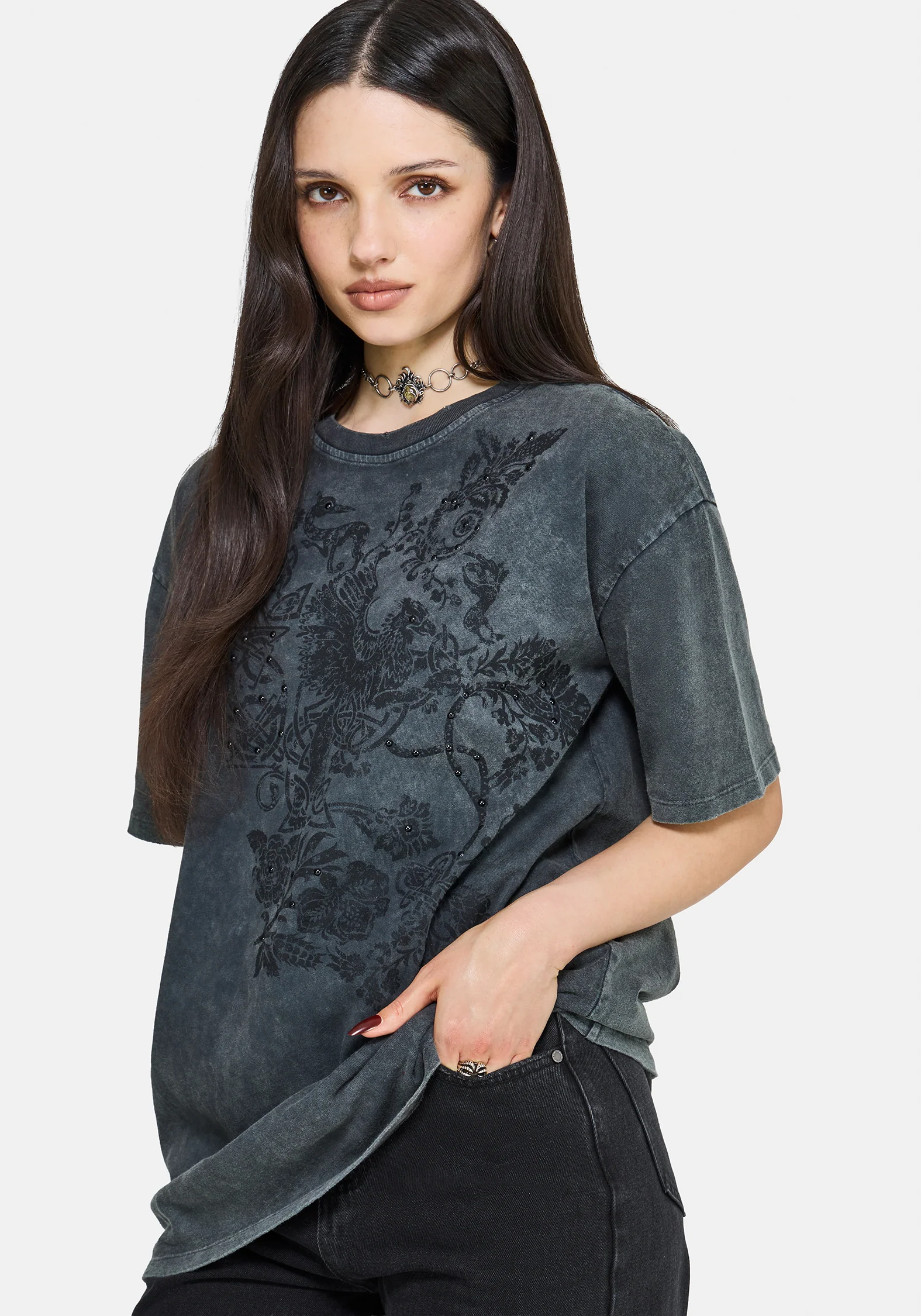 Zora Stud Oversized Short Sleeve T-Shirt - Image 6