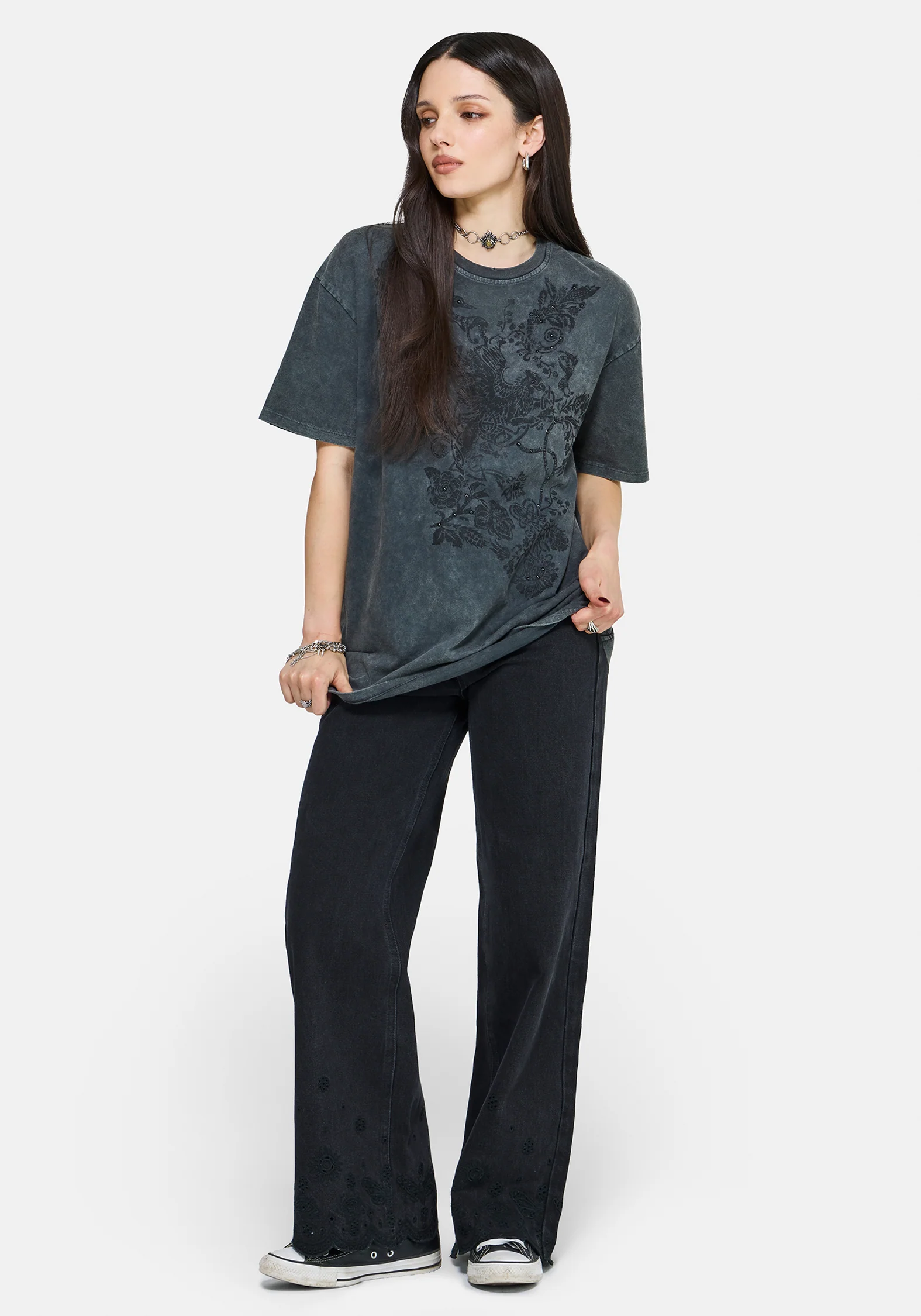 Zora Stud Oversized Short Sleeve T-Shirt - Image 7